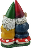 DWK - Gnome & Forever - Adorable Hand-Painted Gnome Couple in Love with Heart-Shaped Forever Wood Slice Indoor Outdoor Figurine Cute Romantic Home Garden Patio Lawn Accent, 6.5-inch