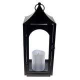 Shop4Omni 15 Inch Decorative Lantern Centerpiece with Flickering LED Candle