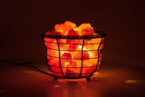 HemingWeigh Himalayan Salt Chip Lamp in Metal Basket Bowl 8x7.15” Electric Wire and Bulb Included