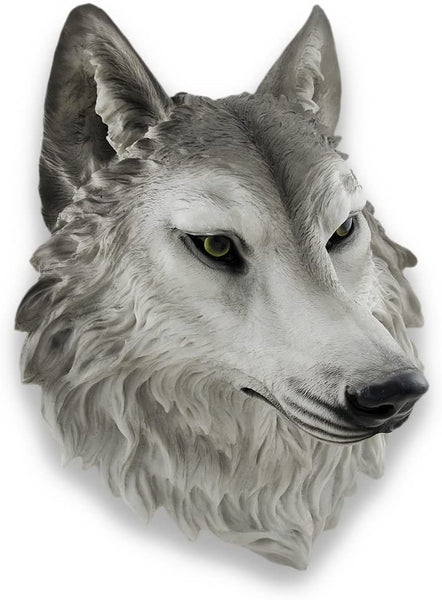 World of Wonders "Remus" Gray Wolf Head Mount Wall Statue Bust 16 in.