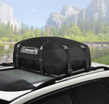 Coleman Water Resistant Roof Top Rack Cargo Carrier - for Vehicles with and Without Rails - All Weather Storage Bag - Black