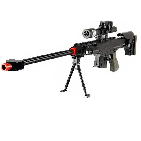 315 FPS 6mm Airsoft Sniper Rifle Gun Full Tactical Setup 38" w/ Dummy Scope