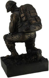 Zeckos Silent Salute Kneeling Military Soldier with Rifle In Ground Statue