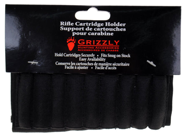 Grizzly Hunting Accessories Buttstock 9 Round Rifle Cartridge Ammo Holder Sleeve
