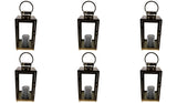Lot of 6 Shop4Omni 10" Inch Metal and Glass Lantern Flame-Less Candle - Bronze