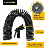 Centurion 710 Non-Kink Coil Hose with 7-Pattern Sprayer (Black, 50 FT)
