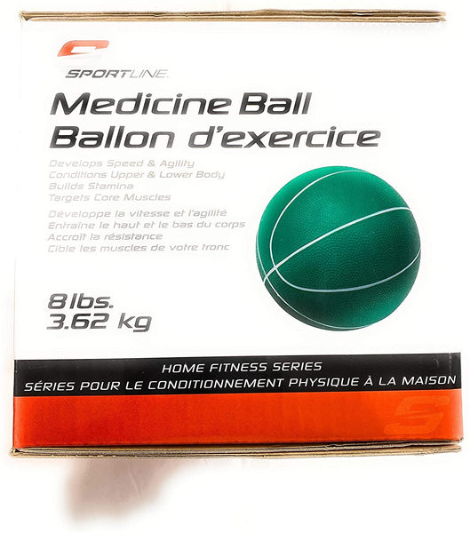 Sportline 8 lbs / 3.62 kg Medicine Ball for Speed and Agility - Green