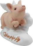 Ebros When Pigs Fly Hog Heavens Flying Pig with Angel Wings On Cloud 9 Statue 4" Long Small Animal Collectible