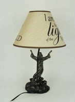 I Am the Light Jesus Standing with Open Arms Table Lamp