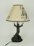 I Am the Light Jesus Standing with Open Arms Table Lamp