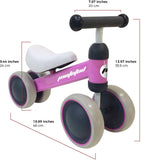 MotoTod Mini Baby Toddler Balance Bike for Ages 10 Months to 2 Years - Pink