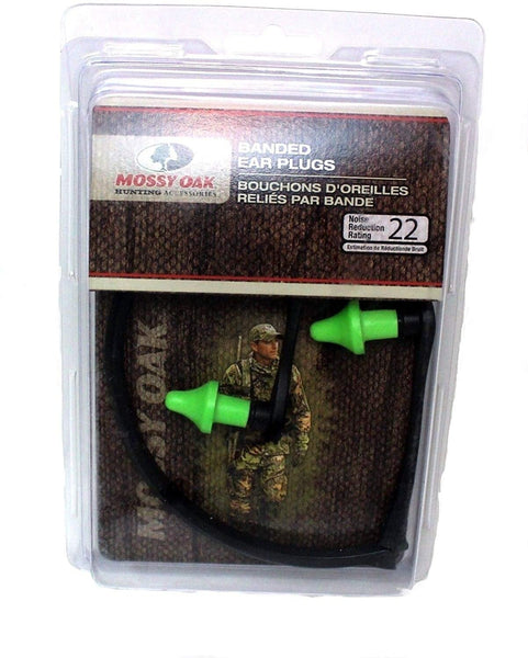Mossy Oak Banded NRR22 Ear Plugs (Black/Green, One size)