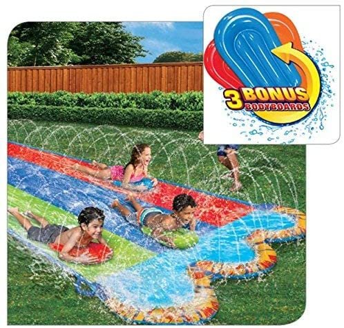 Banzai Triple Racer 16 Ft Water Slide with 3 Racer Body Boards