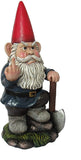 DWK - You Dig? - Grumpy Garden Gnome Digging with Shovel Flipping The Bird Middle Finger Collectible Statue for Indoor Outdoor Summer Home and Garden Décor, 8.75-inch