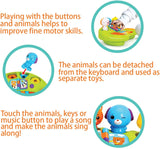 JOYIN Baby Piano Keyboard Music Cute Animal Activity Center Infant Activity Education Toys with Music Lights and Animal Sounds