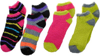 Eye Candy Comfy 4 Pack Softee No Show Socks - Shoe Size 6-10 - BK/PK/YW/PR/BU