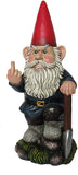 DWK - You Dig? - Grumpy Garden Gnome Digging with Shovel Flipping The Bird Middle Finger Collectible Statue for Indoor Outdoor Summer Home and Garden Décor, 8.75-inch