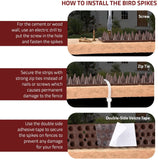 Set of 10 Bird Spikes 19" Long Anti Climbing Bird and Animal Fence Protection