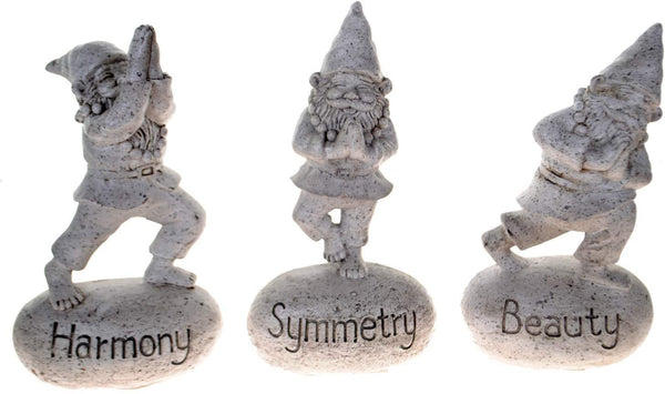 Alpine 3 Pc Harmony/Symmetry/Beauty Positive Energy Inspirational Gnome Statue Set