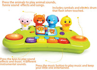 JOYIN Baby Piano Keyboard Music Cute Animal Activity Center Infant Activity Education Toys with Music Lights and Animal Sounds