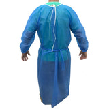 Lot of 2 - Isolation Gown Elastic Wrist Waterproof Disposable Lab Clothing L-XL