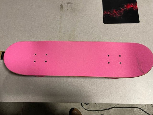 Damaged Shop4Omni Full Size Maple Deck Skateboard - Pink Deck and Wheels