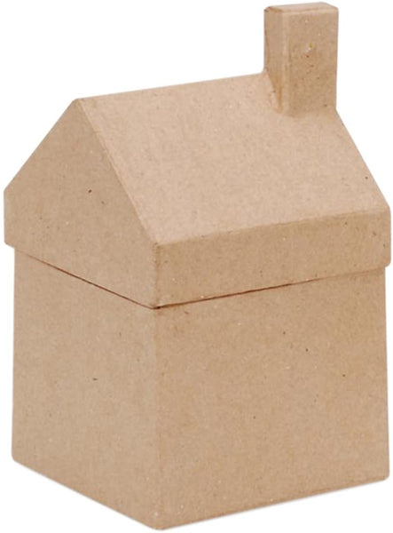 Darice Paper Mache House Box - 3-1/2 x 6-1/4 x 3-5/8 in