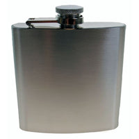 Stainless Steel 6oz Hip Flask + Never-Lose Leak Proof Lid | Hunting Camping Hike