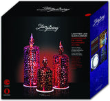 Cypress Home 125836 Stargazing Red Starburst LED Glass Candles